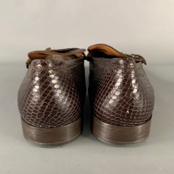 GIANNI VERSACE Size 10 Brown Python Loafer Loafers main image 4